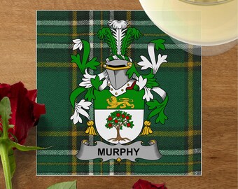 Irische Murphy Nachname Wappen Tartan Getränke- und Luncheon-Servietten für Hochzeiten und Familienfeste