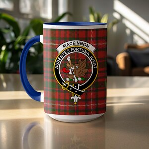 MacKinnon Clan Crest Mug, Scottish Tartan Mug, Scottish Gift, Gift for Him Her, Unique Mug, Ancestry Pride, Clan Mug, Personalized Gift