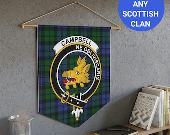 Clan Campbell Tartan Wimpelkette: Schottisches Familienwappen Wappen Dekor