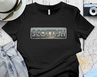 Camiseta de las Tierras Altas escocesas, camiseta con paisaje de Escocia, camiseta de estilo vintage, recuerdo de viaje a Escocia, regalo para los amantes de la herencia escocesa.