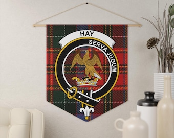 Hay Clan Crest Tartan Pennant: Scottish Heritage, Traditional Design, Family Pride