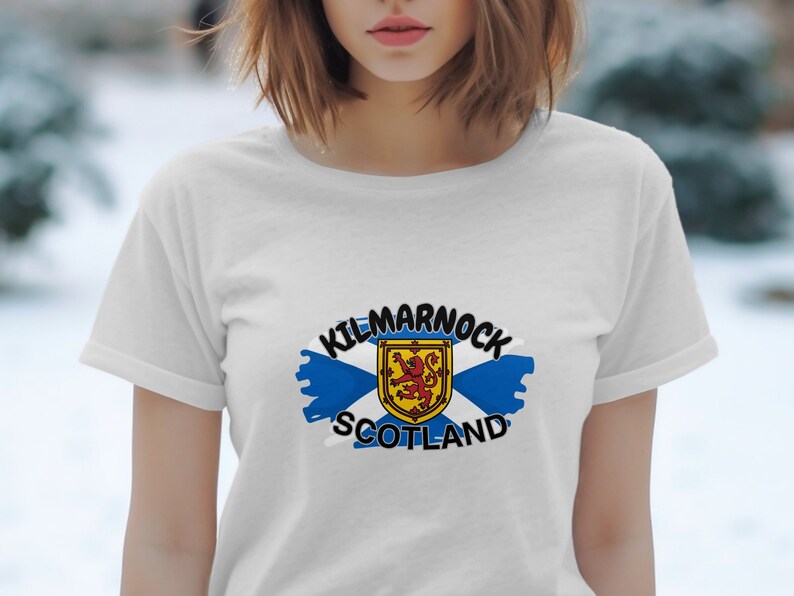 Kilmarnock Scotland Crest T-shirt, Personalize With Scottish Town, Lion ...