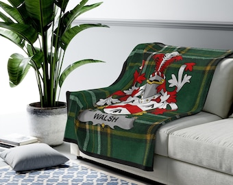 Walsh Wappen Decke: Irische Tartan Samt Decke