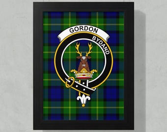 Gorin Clan Crest gerahmtes Plakat, schottische Tartan-Kunst, Schottland-Familiengeschichte Geschenk, Erbdekor, schottischer Hauptakzent, Abstammung