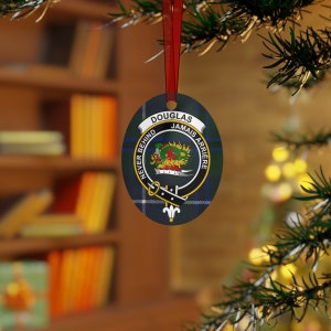 Clan Douglas Scottish Christmas Ornament, Douglas Tartan Crest Christmas Decoration, Scottish Christmas Gift