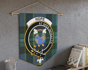 Flaga w kratę Hope Clan Crest: Szkocki sztandar, dziedzictwo rodzinne, prezent w kratę