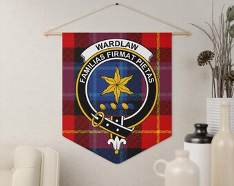 Wardlaw Clan Crest Tartan Pennant: Scottish, Heraldic, Traditional