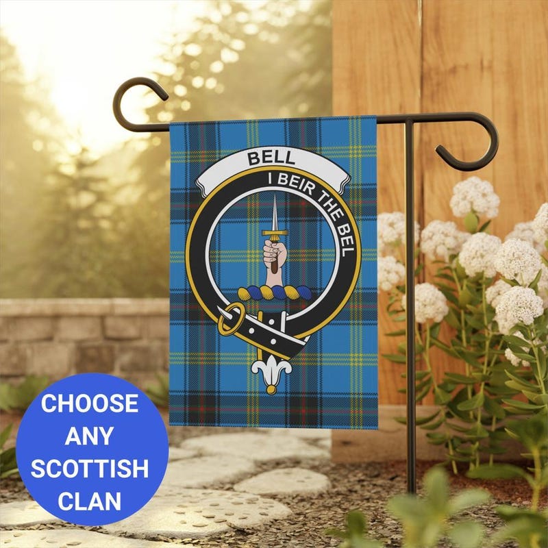 Byres Clan Garden Flag, Scottish Tartan Byres Clan Garden Flag Crest Style main image 1