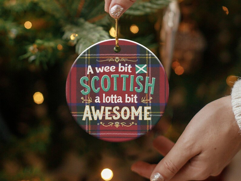 Scottish Christmas Tree Ornament, Tartan Plaid Decoration, Holiday Gift