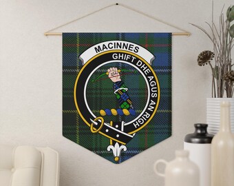 MacInnes Clan Crest Wimpelkette: Tartan, Scottish, Familienerbe, dekorativ