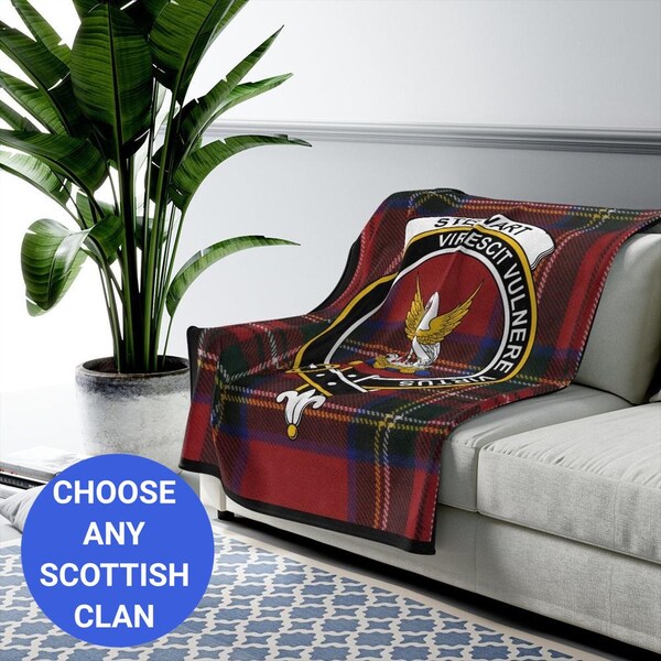 Scots Print Blanket - Boyd Tartan Crest Blanket To My Wife Style, Gift From Scottish Husband