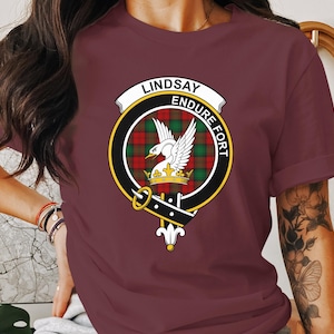 Clan Lindsay Crest T Shirt,Sweatshirt,Hoodie - Endure Fort, Scottish Heritage, Tartan Gift, Scottish Clan Pride