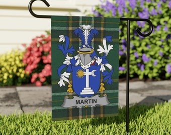 Martin Coat Of Arms Irish Garden & House Banner, Irish Tartan Flag, Irish Family Name Flag