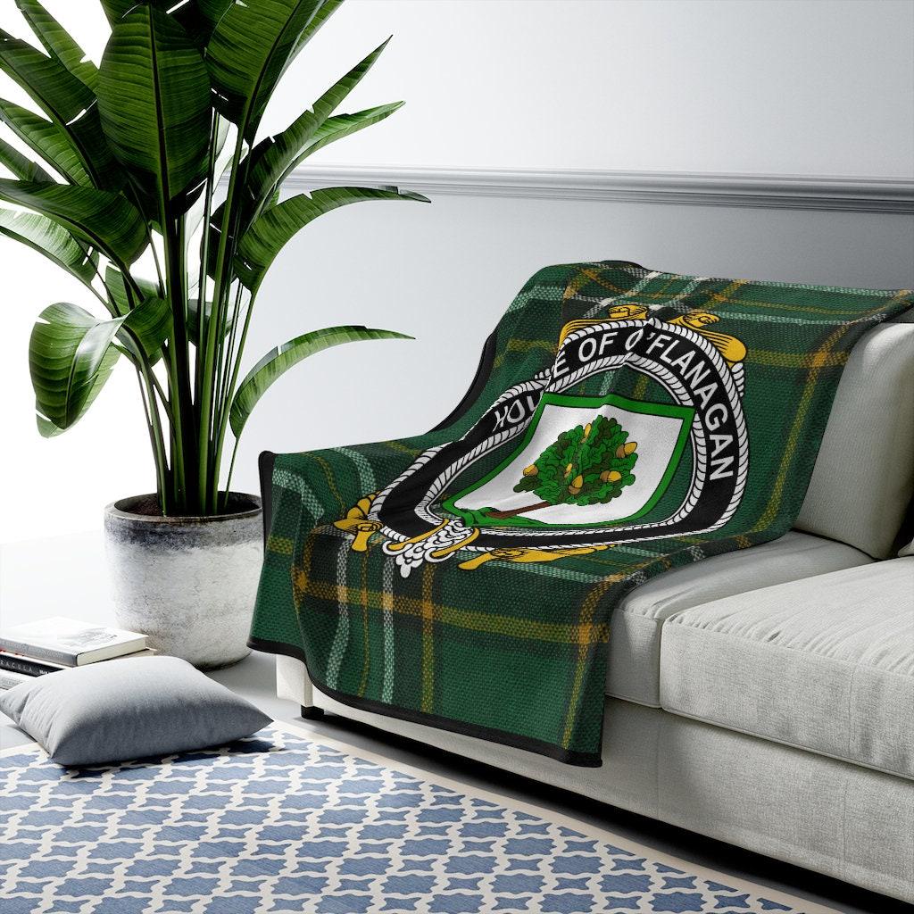 House of O flanagan Crest Irish Tartan Blanket Cozy Heritage Throw Family Crest Decor Irish Ancestral Keepsake Traditional Irish Plaid Etsy Canada
