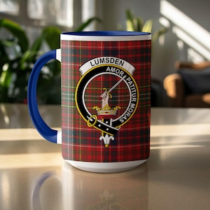 Lumsden Clan Crest Mug, Scottish Tartan, Family Pride, Unique Scottish Gift, Heritage Coffee Mug, Scottish Ancestry Mug