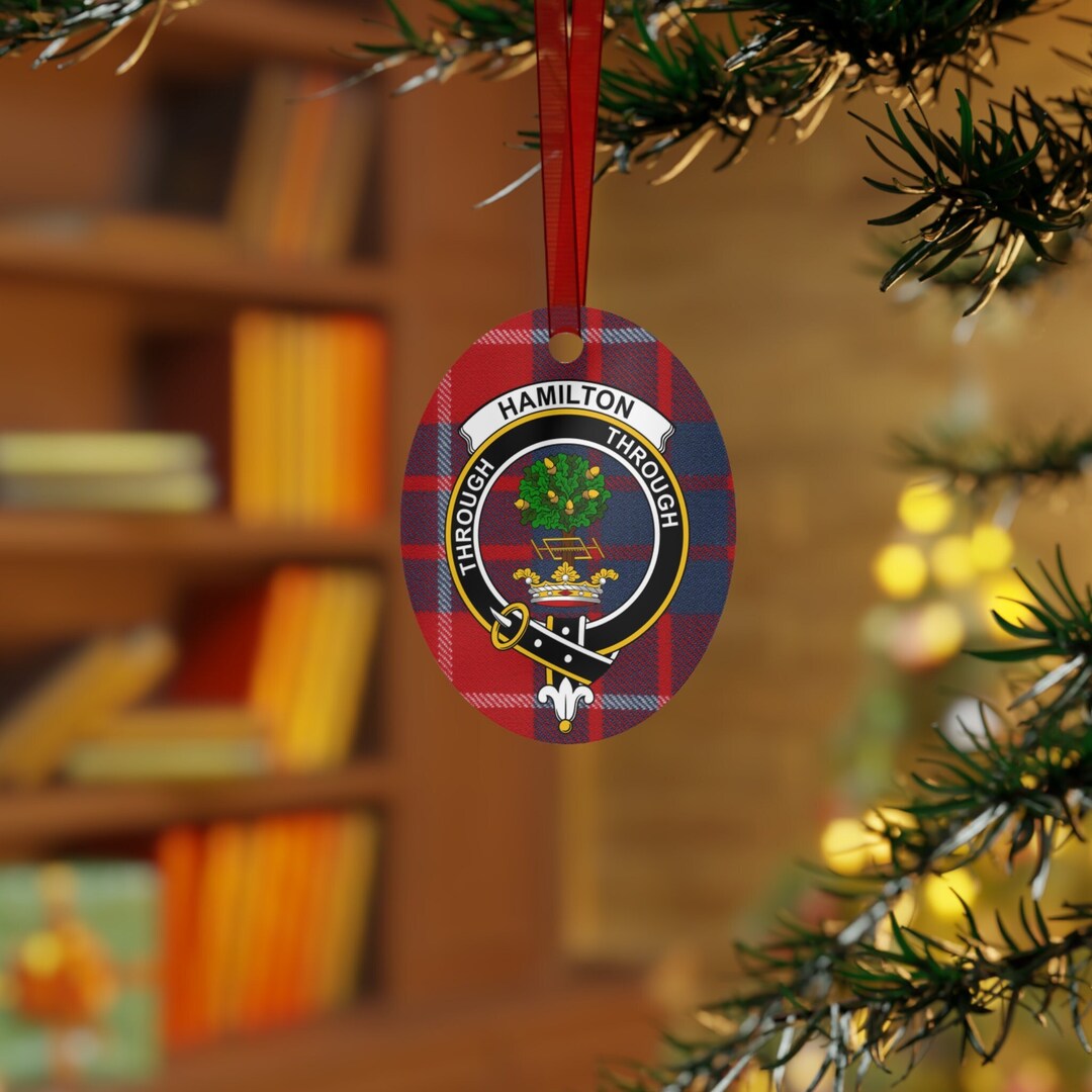 Hamilton Clan Scottish Christmas Ornament, Hamilton Crest Ornament