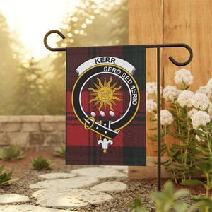 Clan Kerr Tartan Crest Flag, Scottish Garden & House Banner, Kerr Family Plaid Flag, Scottish Clan Flag