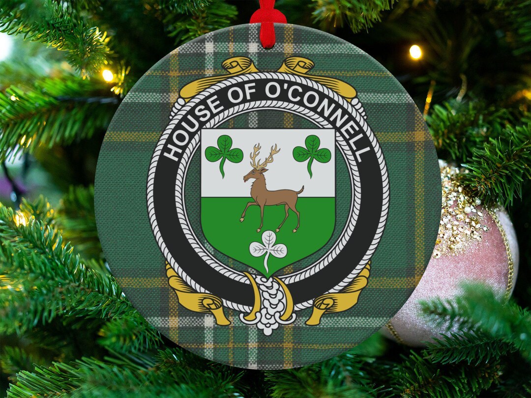 O'connell Irish Surname Crest Coat of Arms Ornament Christmas