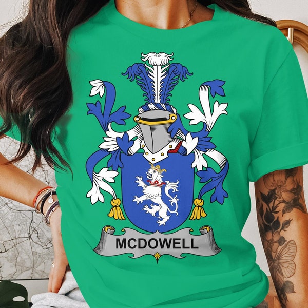 Personalized McDowell Irish Crest T-Shirt, St. Patrick's Day Heritage Apparel, Custom Ancestry Sweatshirt, Unisex Family Name Clothing