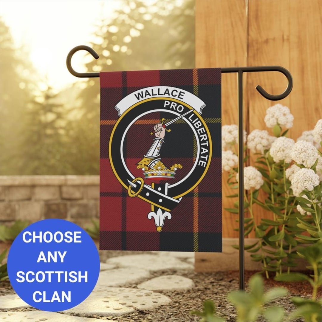 Wallace Hunting Ancient Tartan Crest Garden Flag - Welcome Style