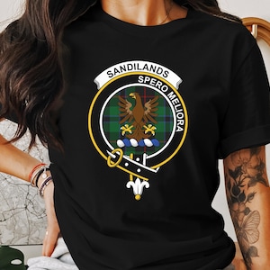 Sandilands Clan Crest, Scottish T-Shirt Sweatshirt Hoodie, Highland Games, Family Reunion, Scottish Pride, Sandilands Tartan