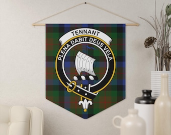 Tennant Clan Crest Tartan Pennant: Scottish Heritage, Decorative, Unique