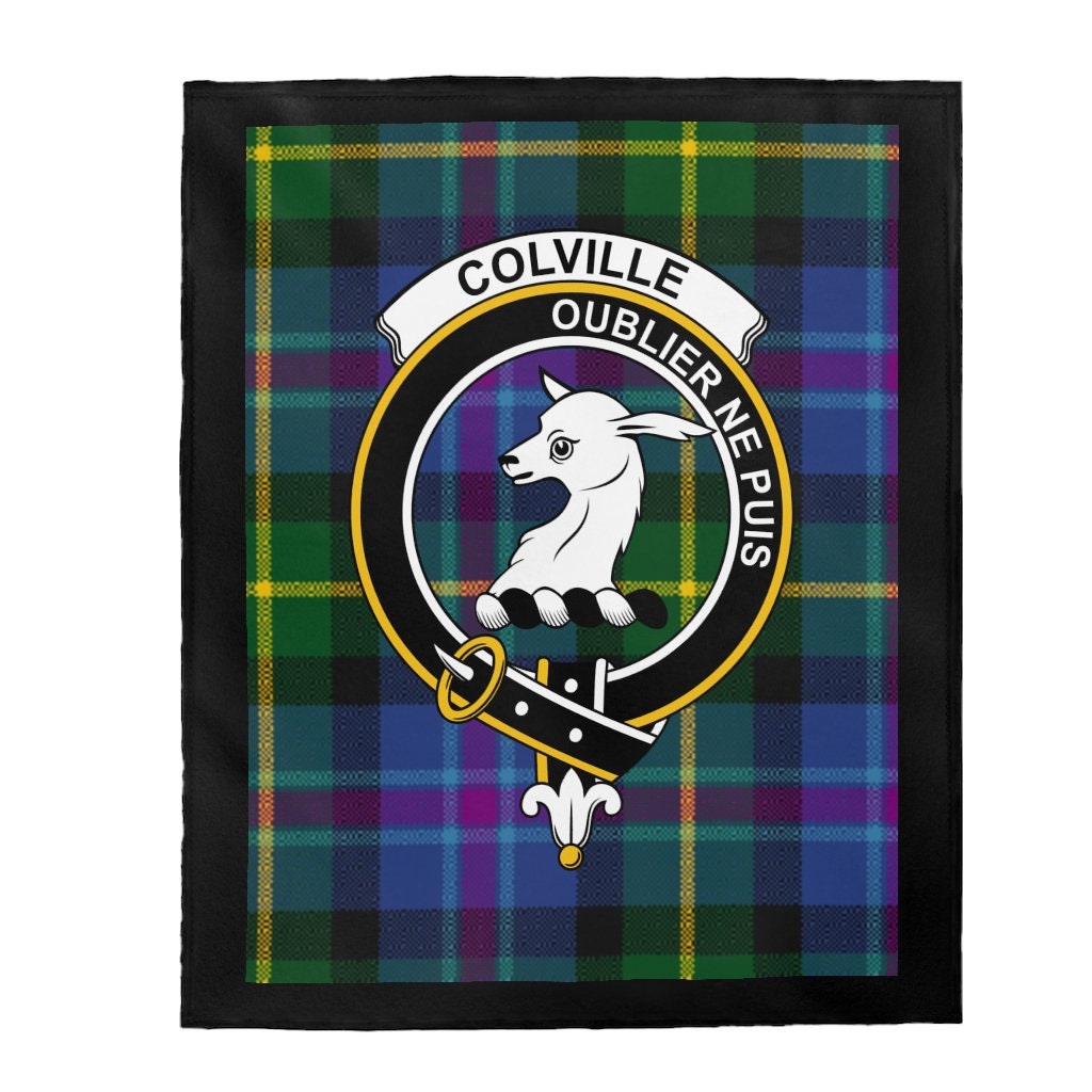 Clan Colville Scottish Tartan Crest Blanket | Etsy
