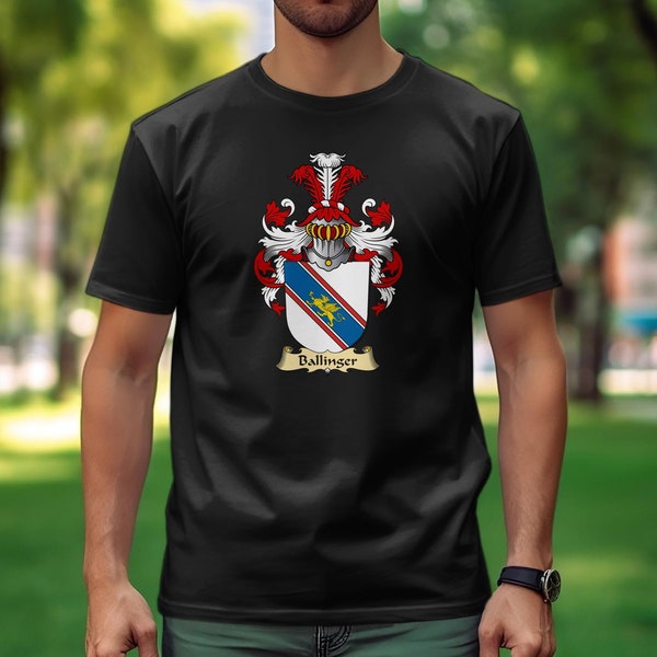 Personalized Ballinger Family Crest T-Shirt, Custom Heraldry Hoodie, Unique Coat of Arms Sweatshirt Gift