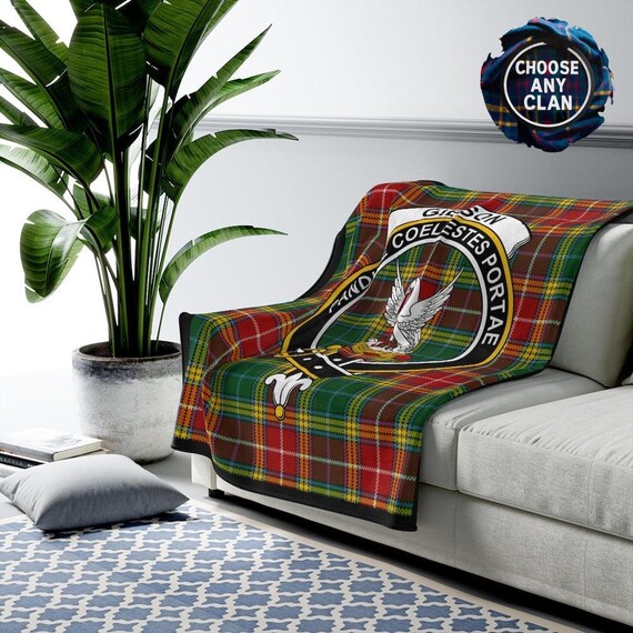 Gibson Clan Crest Tartan Blanket Scottish Plaid Family Crest Throw Custom Scottish Clan Heritage Blanket Celtic Pride Gift Etsy
