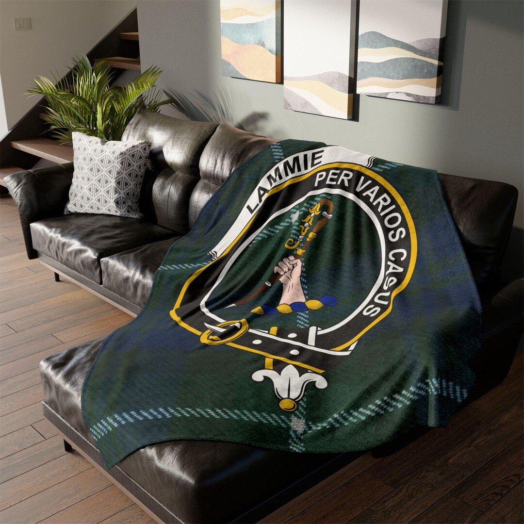 Scottish Tartan Hannay Modern Clan Woven Blanket Crest Style main image 1