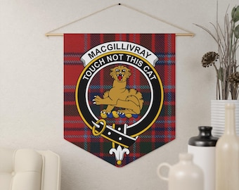 Tartan-wimpel Macgillivray-embleem: Schotse clan, erfgoeddecor, tartan-embleem