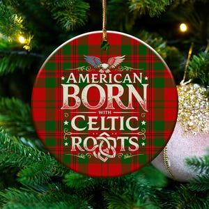 Celtic Roots Christmas Ornament: American Pride Holiday Tree Decoration