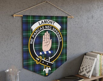 Lamont Clan Crest Tartan Wimpel: Schots erfgoed, handembleem, traditioneel decor