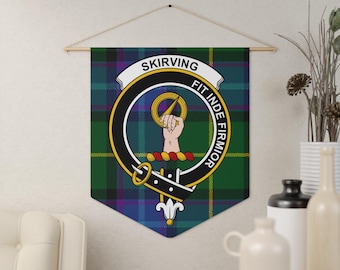 Skirving Clan Crest Tartan Pennant: Scottish Heritage, Decorative, Authentic