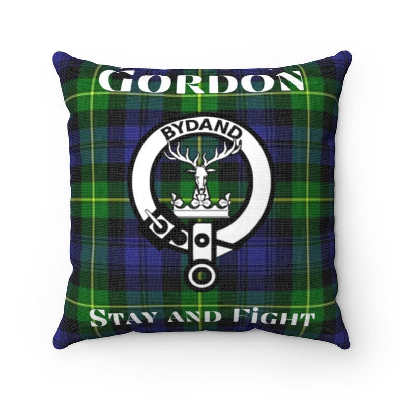 Clan Gordon Scottish Tartan Spun Polyester Pillow