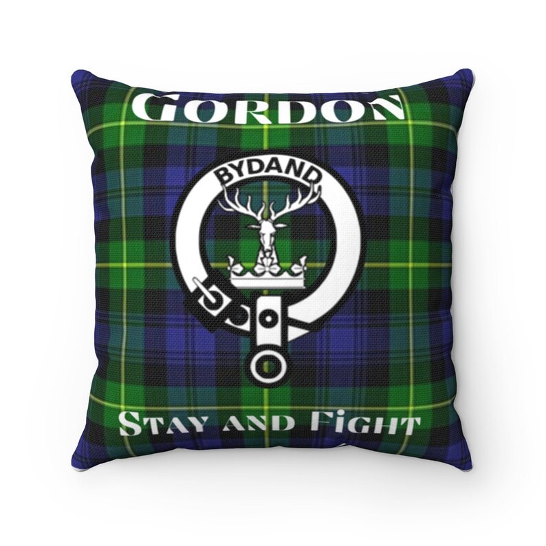 Clan Gordon Scottish Tartan Spun Polyester Pillow