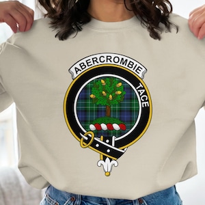 Abercrombie Clan Crest T-Shirt Scottish Ancestry Family Heritage Sweatshirt, Proud Ancestral Roots Apparel Gift