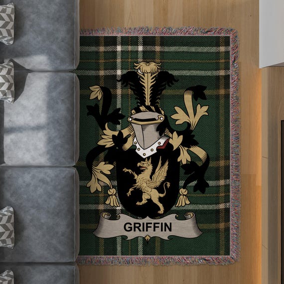 Griffin Irish Surname Coat of Arms, Griffin Family Crest Woven