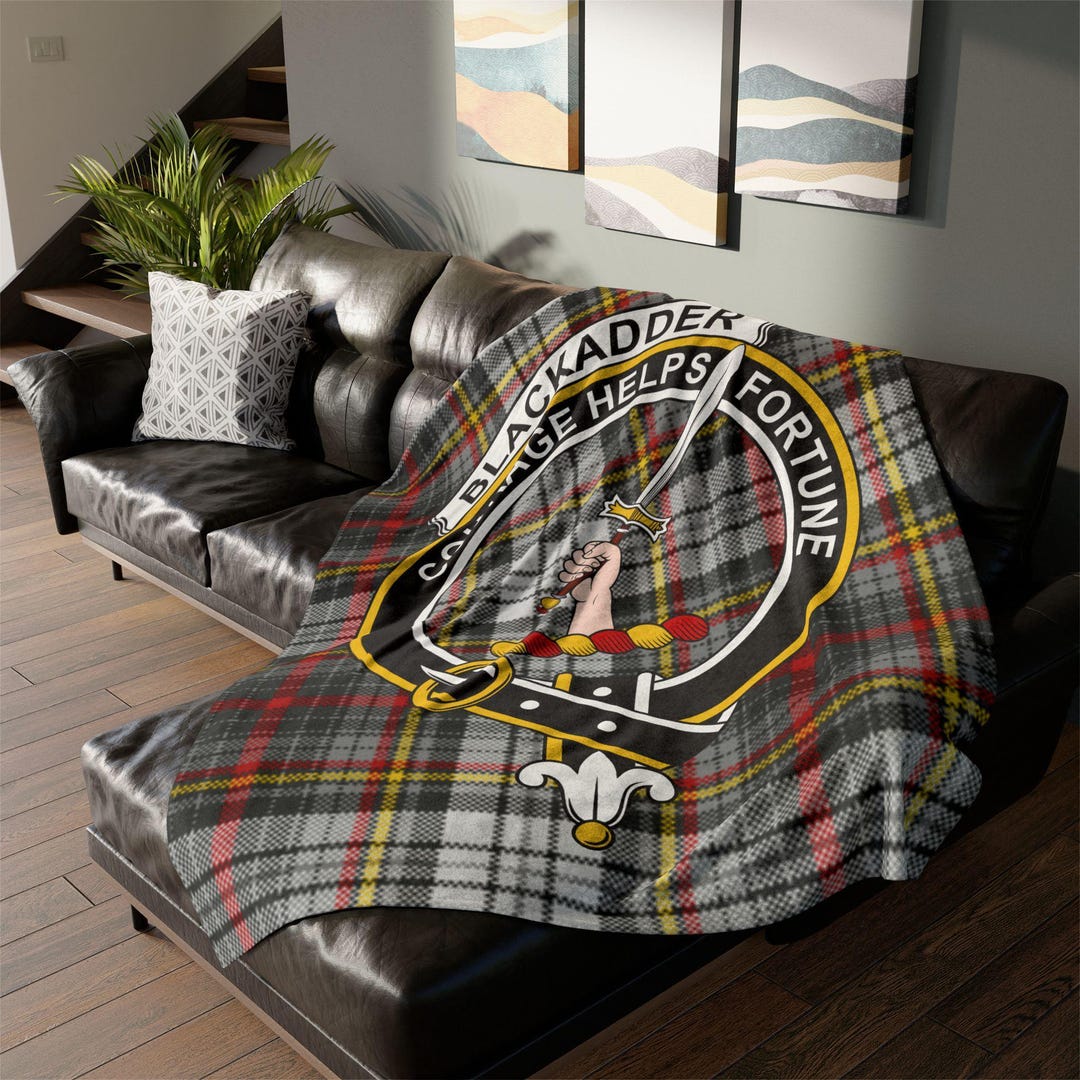 Callander Tartan Crest Premium Blanket - Celtic Stag style