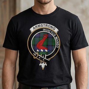 Personalized Scottish Clan Crest T-Shirt, Custom Tartan Family Name Shirt, Celtic Heritage Gift, Scotland Apparel for All Clans, Plaid Tee