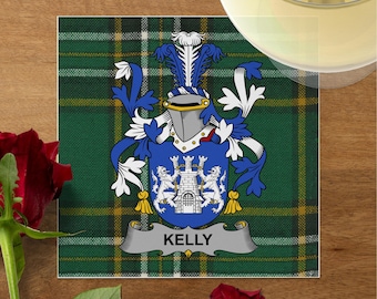 Irish Kelly Wappen Getränkeserviette, Luncheon Serviette, Tartan Thema, Brautschmuck, Hochzeiten, Familientreffen