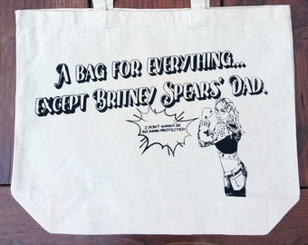 Bolso de mano de Britney Spears: lona 100 % algodón serigrafiada a mano