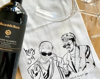 Dick In a Box Andy Samberg Justin Timberlake SNL Classic Digital Short Funny Comedy Screenprinted Tea Towel