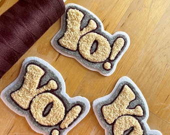Handmade Handcranked Chainstitch Embroidered YO! Philly Chenille Vintage Patch