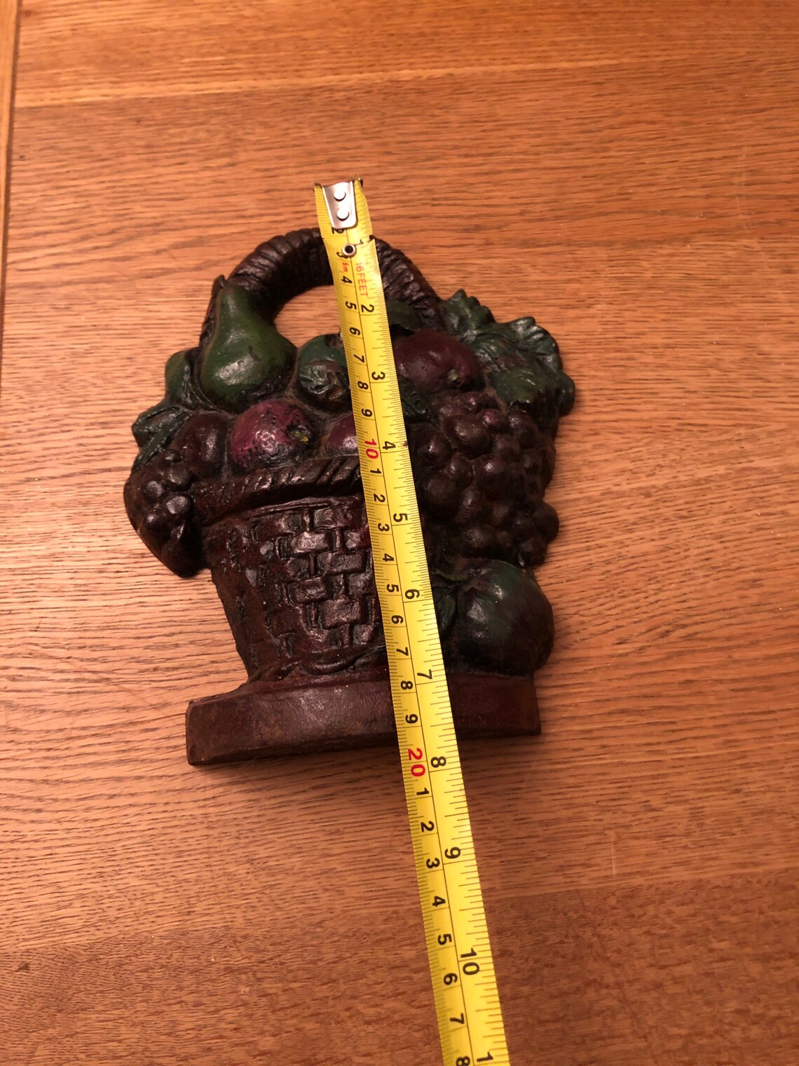 Cast Iron Vintage Fruit Basket Doorstop Etsy