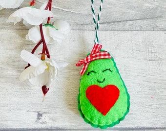 Handmade Felt Avocado Decoration,  avocado gift, Novelty Gift, Foodie gift, Tree decor, gifts for her