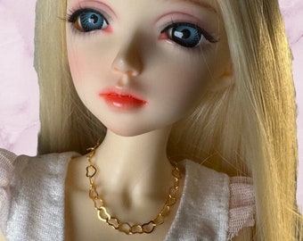 MSD Tiny Heart Chain Doll Necklace - Custom Jewelry for Minifee and other MSD Dolls