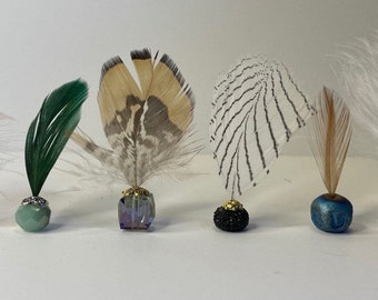 Miniature Quill Pens for Library, Desk, or Office - Handmade for 1:6 Dollhouse, Diorama, or Room Box