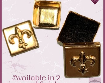 Miniature Fleur-de-Lis Box for 1:12 Dollhouse- Mini Jewelry Box, Candy Box, Memorabilia Box, Chocolate Box, Trinket Box, Earring Box
