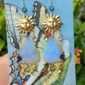 Morpho Sulkowski Earrings, Butterfly Wing Earrings, Unique Goddess Earrings